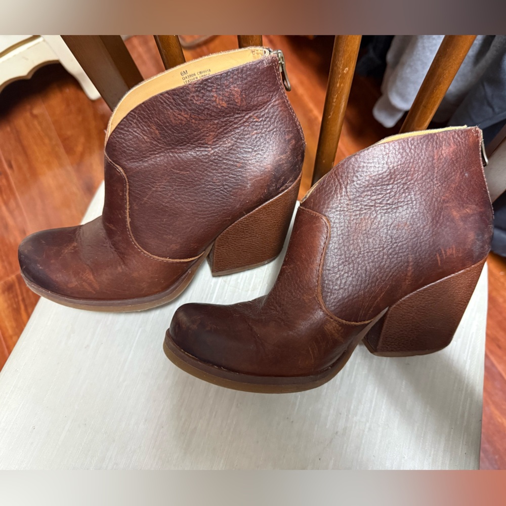 Kork-Ease Rich Brown Leather Booties